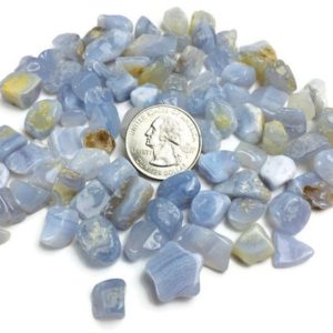 Blue Lace Agate Crystal Lot (100G) Small Blue Lace Agate Tumbled Stones Small Mini Crystal Bulk Gemstone Lot Chalcedony White Blue 60-75PCS | Natural genuine stones & crystals in various shapes & sizes. Buy raw cut, tumbled, or polished gemstones for making jewelry or crystal healing energy vibration raising reiki stones. #crystals #gemstones #crystalhealing #crystalsandgemstones #energyhealing #affiliate #ad