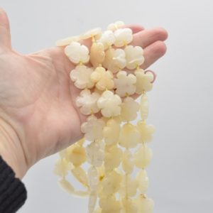 High Quality Grade A Natural Yellow Calcite Semi-precious Gemstone Flower Shaped Beads – approx 15.5" – 16" strand | Natural genuine other-shape Gemstone beads for beading and jewelry making.  #jewelry #beads #beadedjewelry #diyjewelry #jewelrymaking #beadstore #beading #affiliate #ad