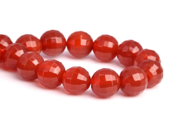 8mm Carnelian Beads Grade Aaa Genuine Natural Gemstone Micro Faceted Square Cut Round Loose Beads 7.5" Bulk Lot 1,3,5,10,50 (103114h-671)