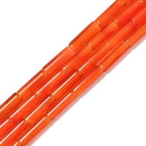 Shop Carnelian Beads! Natural Carnelian Cylinder Tube Beads Size 4x13mm 15.5'' Strand | Natural genuine beads Carnelian beads for beading and jewelry making.  #jewelry #beads #beadedjewelry #diyjewelry #jewelrymaking #beadstore #beading #affiliate #ad