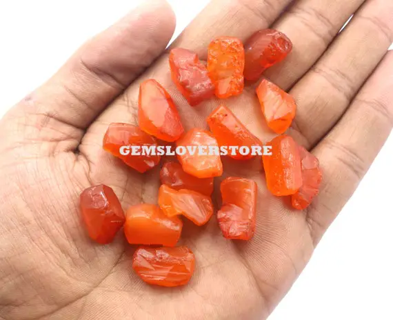 10 Pieces Amazing Rough 16-20 Mm Nice Collection Raw Natural Carnelian Gemstone, Healing Gemstone Jewelry Rough Making Jewelry Rough Stone