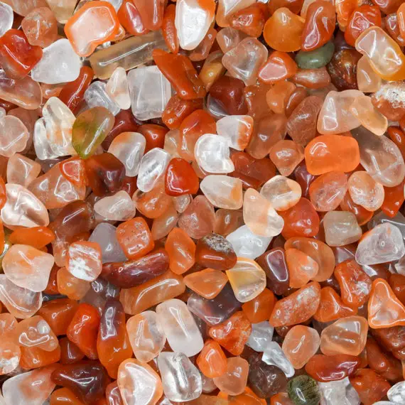 Carnelian Tumbled Crystal Chips, Choose Amount