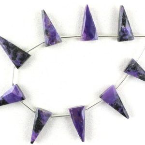 Shop Charoite Faceted Beads! Best Quality 1 Strand Natural Charoite,9 Piece,Triangle Shape,9×21-10×21 MM, Charoite Gemstone,Faceted Charoite, Wholesale Price | Natural genuine faceted Charoite beads for beading and jewelry making.  #jewelry #beads #beadedjewelry #diyjewelry #jewelrymaking #beadstore #beading #affiliate #ad