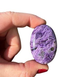 Shop Charoite Stones & Crystals! Charoite Palm Stone (1.6"-2") Grade AA Charoite Stone – Healing crystals – Charoite Crystal – Charoite Worry stone – crown chakra stones | Natural genuine stones & crystals in various shapes & sizes. Buy raw cut, tumbled, or polished gemstones for making jewelry or crystal healing energy vibration raising reiki stones. #crystals #gemstones #crystalhealing #crystalsandgemstones #energyhealing #affiliate #ad