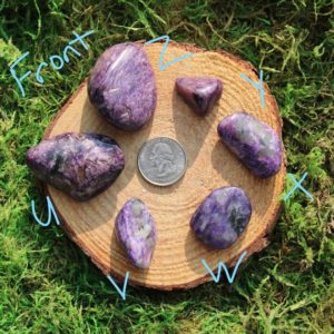 Shop Tumbled Charoite Crystals & Pocket Stones! Purple Charoite Tumbled Pieces #U-HH | Natural genuine stones & crystals in various shapes & sizes. Buy raw cut, tumbled, or polished gemstones for making jewelry or crystal healing energy vibration raising reiki stones. #crystals #gemstones #crystalhealing #crystalsandgemstones #energyhealing #affiliate #ad