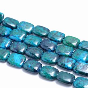 Shop Chrysocolla Bead Shapes! 12x10MM  Chrysocolla Quantum Quattro Gemstone Rectangle Loose Beads 7.5 inch Half Strand (90183001-A141) | Natural genuine other-shape Chrysocolla beads for beading and jewelry making.  #jewelry #beads #beadedjewelry #diyjewelry #jewelrymaking #beadstore #beading #affiliate #ad