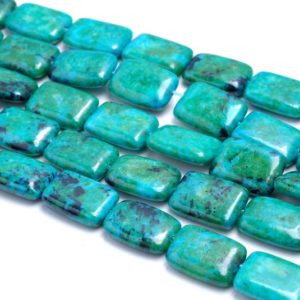 Shop Chrysocolla Bead Shapes! 18x13MM  Chrysocolla Quantum Quattro Gemstone Rectangle Loose Beads 15.5 inch Full Strand (90182633-A141) | Natural genuine other-shape Chrysocolla beads for beading and jewelry making.  #jewelry #beads #beadedjewelry #diyjewelry #jewelrymaking #beadstore #beading #affiliate #ad