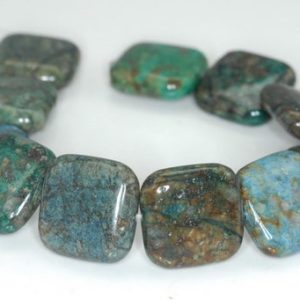 Shop Chrysocolla Bead Shapes! 18X18mm Brown Green Chrysocolla Quantum Quattro Gemstone Square Loose Beads 7.5 inch Half Strand (90188496-675) | Natural genuine other-shape Chrysocolla beads for beading and jewelry making.  #jewelry #beads #beadedjewelry #diyjewelry #jewelrymaking #beadstore #beading #affiliate #ad