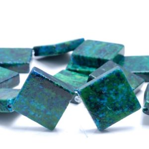 Shop Chrysocolla Bead Shapes! 30MM  Chrysocolla Quantum Quattro Gemstone Square Diagonal Loose Beads 15.5 inch Full Strand (90182638-A141) | Natural genuine other-shape Chrysocolla beads for beading and jewelry making.  #jewelry #beads #beadedjewelry #diyjewelry #jewelrymaking #beadstore #beading #affiliate #ad