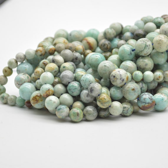 Natural Chrysocolla Phoenix Turquoise Semi-precious Gemstone Round Beads - 6mm, 8mm, 10mm Sizes - 15" Strand