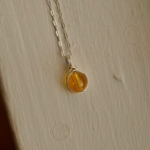 Shop Citrine Necklaces! Round Citrine Necklace Gift for Mom Small Citrine Necklace Dainty Healing Crystal Necklace Small Citrine Crystal Necklace Gift For Girl | Natural genuine Citrine necklaces. Buy crystal jewelry, handmade handcrafted artisan jewelry for women.  Unique handmade gift ideas. #jewelry #beadednecklaces #beadedjewelry #gift #shopping #handmadejewelry #fashion #style #product #necklaces #affiliate #ad
