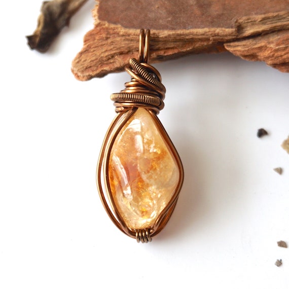 Raw Citrine Necklace, Natural Citrine Pendant, November Birthstone Necklace, 50th Birthday Gift For Women, Birthstone Necklace For Mom