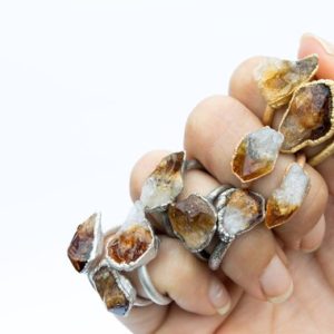 Shop Citrine Rings! Rough Citrine ring | Natural citrine ring | Raw citrine crystal jewelry | November Birthstone Ring | Genuine Citrine birthstone jewelry | | Natural genuine Citrine rings, simple unique handcrafted gemstone rings. #rings #jewelry #shopping #gift #handmade #fashion #style #affiliate #ad
