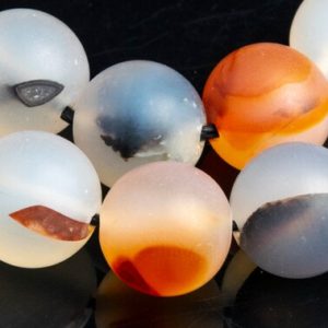 Genuine Natural Dendrite Agate Gemstone Beads 10MM Matte Multicolor Round AAA Quality Loose Beads (105242) | Natural genuine round Dendritic Agate beads for beading and jewelry making.  #jewelry #beads #beadedjewelry #diyjewelry #jewelrymaking #beadstore #beading #affiliate #ad