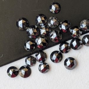 Shop Diamond Cabochons! 3.4-3.8mm Black Diamond Rose Cut Treated Black Round Flat Back Diamond Cabochon Promise / Engagement Ring (2Pc To 5Pc) | Natural genuine stones & crystals in various shapes & sizes. Buy raw cut, tumbled, or polished gemstones for making jewelry or crystal healing energy vibration raising reiki stones. #crystals #gemstones #crystalhealing #crystalsandgemstones #energyhealing #affiliate #ad