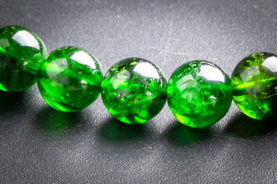 Precious Genuine Chrome Diopside Aaaaa Gemstone Bracelet 7mm Transparent Intense Forest Green Siberian Emerald Round Beads (117649h-3952)