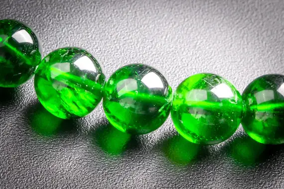 Precious Genuine Chrome Diopside Aaaaa Gemstone Bracelet 8mm Transparent Intense Forest Green Siberian Emerald Round Beads (117796h-3970)