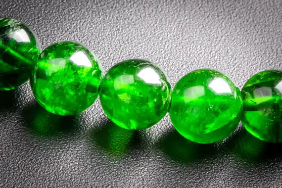 Precious Genuine Chrome Diopside Aaaaa Gemstone Bracelet 8mm Transparent Intense Forest Green Siberian Emerald Round Beads (117795h-3970)