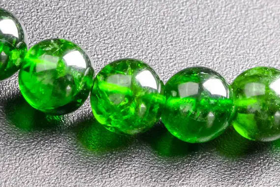 Precious Genuine Chrome Diopside Aaaaa Gemstone Bracelet 7mm Transparent Intense Forest Green Siberian Emerald Round Beads (117791h-3970)