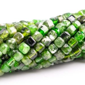 Shop Diopside Faceted Beads! 2-3MM Chrome Diopside Beveled Edge Faceted Cube Grade A Genuine Natural Gemstone Full Strand Loose Bead 15.5" Bulk Lot Options (117528-3942) | Natural genuine faceted Diopside beads for beading and jewelry making.  #jewelry #beads #beadedjewelry #diyjewelry #jewelrymaking #beadstore #beading #affiliate #ad