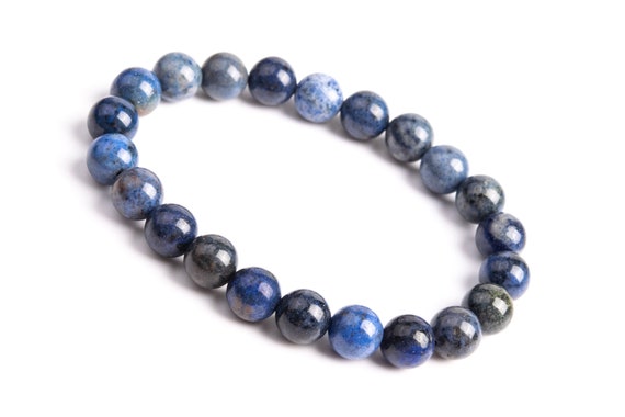 Genuine Natural Dumortierite Gemstone Beads 8mm Blue Round A Quality Bracelet (106672h-2020)
