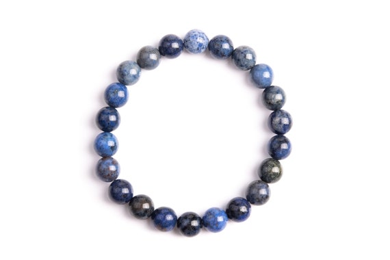 8mm Blue Dumortierite Beads Bracelet Grade A Genuine Natural Round Gemstone 7" Bulk Lot Options (106672h-2020)
