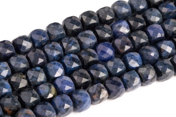 4-5mm Dumortierite Beads Faceted Cube Grade Aa Genuine Natural Gemstone Loose Beads 15"/7.5" Bulk Lot Options (111748)