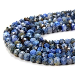 Shop Dumortierite Beads! 6X4MM Natural Dumortierite Gemstone Grade AA Micro Faceted Rondelle Loose Beads (P37) | Natural genuine faceted Dumortierite beads for beading and jewelry making.  #jewelry #beads #beadedjewelry #diyjewelry #jewelrymaking #beadstore #beading #affiliate #ad