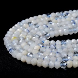 Shop Dumortierite Beads! 6X4MM Natural Dumortierite In Quartz Gemstone Grade A Micro Faceted Rondelle Loose Beads (P37) | Natural genuine faceted Dumortierite beads for beading and jewelry making.  #jewelry #beads #beadedjewelry #diyjewelry #jewelrymaking #beadstore #beading #affiliate #ad