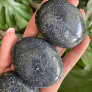 Shop Dumortierite Stones & Crystals! Dumortierite palmstone | Natural genuine stones & crystals in various shapes & sizes. Buy raw cut, tumbled, or polished gemstones for making jewelry or crystal healing energy vibration raising reiki stones. #crystals #gemstones #crystalhealing #crystalsandgemstones #energyhealing #affiliate #ad