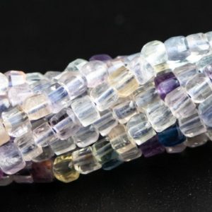 Shop Fluorite Faceted Beads! 2MM Multicolor Fluorite Beads Beveled Edge Faceted Cube Grade AA Genuine Natural Gemstone Half Strand Loose Beads 15.5" (117519-3941) | Natural genuine faceted Fluorite beads for beading and jewelry making.  #jewelry #beads #beadedjewelry #diyjewelry #jewelrymaking #beadstore #beading #affiliate #ad