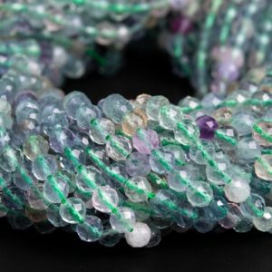 Shop Fluorite Faceted Beads! 4MM Multicolor Fluorite Beads Grade AAA Genuine Natural Gemstone Half Strand Faceted Round Loose Beads 7.5" Bulk Lot Options (107702h-2509) | Natural genuine faceted Fluorite beads for beading and jewelry making.  #jewelry #beads #beadedjewelry #diyjewelry #jewelrymaking #beadstore #beading #affiliate #ad