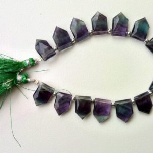 Shop Fluorite Bead Shapes! 9x13mm – 11x17mm Fluorite Faceted Shield Beads, Natural Fluorite Faceted Fancy Beads, Fluorite Necklace (7Pcs To 15Pcs Options) – PNT3 | Natural genuine other-shape Fluorite beads for beading and jewelry making.  #jewelry #beads #beadedjewelry #diyjewelry #jewelrymaking #beadstore #beading #affiliate #ad