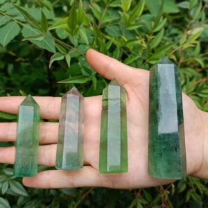 Shop Fluorite Stones & Crystals! Green Fluorite Point Tower in 4 Sizes | Natural genuine stones & crystals in various shapes & sizes. Buy raw cut, tumbled, or polished gemstones for making jewelry or crystal healing energy vibration raising reiki stones. #crystals #gemstones #crystalhealing #crystalsandgemstones #energyhealing #affiliate #ad