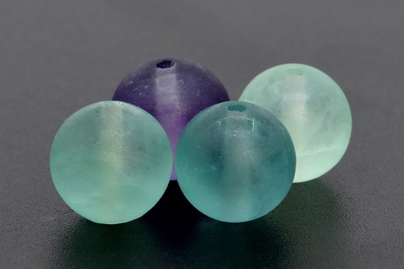 Genuine Natural Fluorite Gemstone Beads 8mm Matte Multicolor Round A Quality Loose Beads (107078)