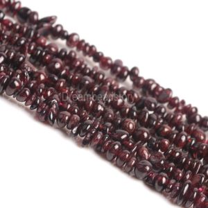 Shop Garnet Chip & Nugget Beads! Long Strand Garnet Nugget Chips, Smooth 34 Inch Genuine Red Garnet Gemstone Irregular Pebbles, Small Gemstone Chips Beads Supplies（3-5mm） | Natural genuine chip Garnet beads for beading and jewelry making.  #jewelry #beads #beadedjewelry #diyjewelry #jewelrymaking #beadstore #beading #affiliate #ad