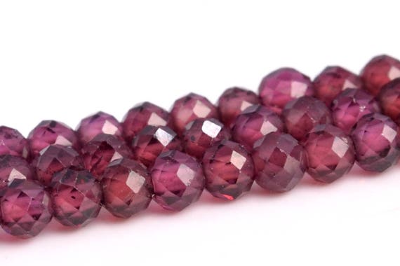 2mm Garnet Beads Grade Aaa Genuine Natural Gemstone Full Strand Faceted Round Loose Beads 15.5" Bulk Lot Options (102731-596)
