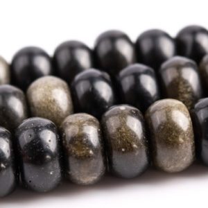 Golden Obsidian Beads Genuine Natural Grade A Gemstone Rondelle Loose Beads 6x4MM 8x5MM Bulk Lot Options | Natural genuine rondelle Obsidian beads for beading and jewelry making.  #jewelry #beads #beadedjewelry #diyjewelry #jewelrymaking #beadstore #beading #affiliate #ad
