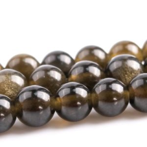 Shop Golden Obsidian Beads! 4MM Golden Obsidian Beads Grade AA Genuine Natural Gemstone Round Loose Beads 15" / 7.5" Bulk Lot Options (117589) | Natural genuine round Golden Obsidian beads for beading and jewelry making.  #jewelry #beads #beadedjewelry #diyjewelry #jewelrymaking #beadstore #beading #affiliate #ad