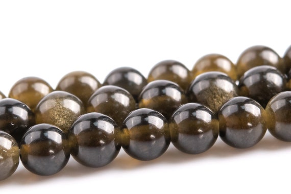 4mm Golden Obsidian Beads Grade Aa Genuine Natural Gemstone Round Loose Beads 15" / 7.5" Bulk Lot Options (117589)