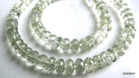 8 Inch 8mm Green Amethyst Rondelle Beads Faceted Gemstone, Green Amethyst Beads Rondelle Faceted Gemstone, Amethyst Faceted Beads Gemstone