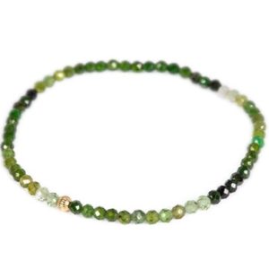 Shop Green Tourmaline Jewelry! RARE! Green Tourmaline Tiny Gemstone Bracelet | Green tourmaline | Faceted 3mm stones | dainty green tourmaline bracelet | tourmaline | Natural genuine Green Tourmaline jewelry. Buy crystal jewelry, handmade handcrafted artisan jewelry for women.  Unique handmade gift ideas. #jewelry #beadedjewelry #beadedjewelry #gift #shopping #handmadejewelry #fashion #style #product #jewelry #affiliate #ad
