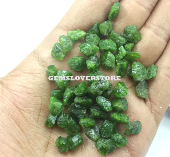 25 Pieces Healing Energies Of Green Tourmaline 8-10 Mm Raw, Natural Green Tourmaline Gemstone, Genuine Quality Green Color Rough Untreated
