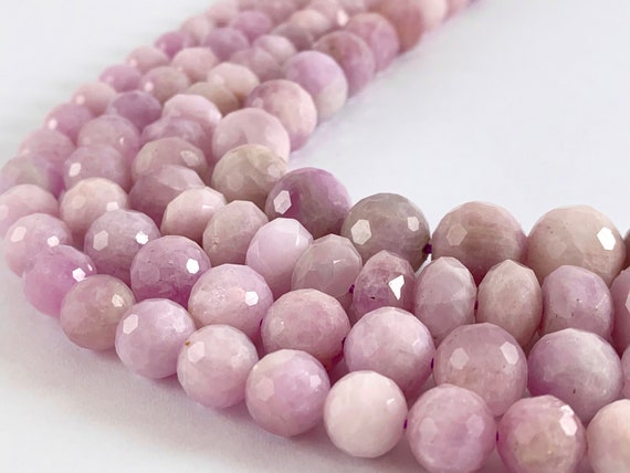 Handcut Kunzite Round/rondelle Faceted Shiny Natural Purple Color Gemstone Beads 15"- 16"