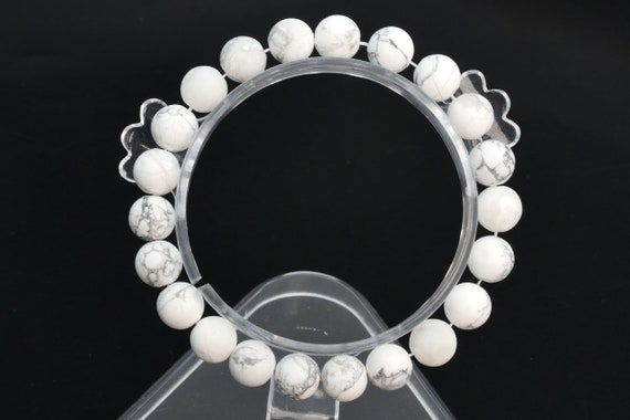 8mm Matte White Howlite Beads Bracelet Grade Aaa Genuine Natural Round Gemstone 7" Bulk Lot 1,3,5,10 And 50 (106744h-062)