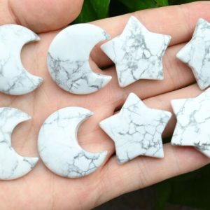 Howlite Moon/Star Pendants,No Hole Moon/Star Pendants,For DIY Jewelry Making,Wholesale Pendants,Gemstone Moon/Star Pendants,Gemstone Beads. | Natural genuine Gemstone jewelry. Buy crystal jewelry, handmade handcrafted artisan jewelry for women.  Unique handmade gift ideas. #jewelry #beadedjewelry #beadedjewelry #gift #shopping #handmadejewelry #fashion #style #product #jewelry #affiliate #ad