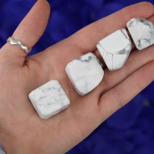 Shop Howlite Stones & Crystals! Tumbled White Howlite Polished Stone | Natural genuine stones & crystals in various shapes & sizes. Buy raw cut, tumbled, or polished gemstones for making jewelry or crystal healing energy vibration raising reiki stones. #crystals #gemstones #crystalhealing #crystalsandgemstones #energyhealing #affiliate #ad