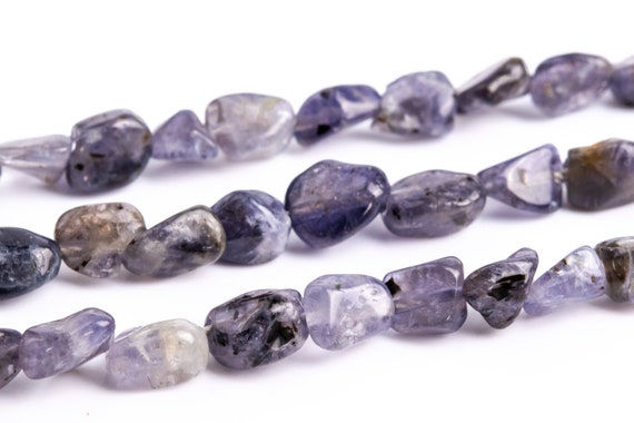 6-9mm Iolite Pebble Chips Beads Sri Lanka Grade A Genuine Natural Gemstone Loose Beads 15.5" / 7.5" Bulk Lot Options (117260)