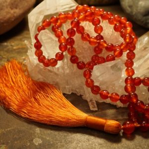 Shop Jade Necklaces! Burnt Orange Jade Mala • Jade Mala Necklace • Jade Necklace • Knotted Mala Beads • Tassel Necklace • High Quality Treated Jade • 6mm • 2545 | Natural genuine Jade necklaces. Buy crystal jewelry, handmade handcrafted artisan jewelry for women.  Unique handmade gift ideas. #jewelry #beadednecklaces #beadedjewelry #gift #shopping #handmadejewelry #fashion #style #product #necklaces #affiliate #ad