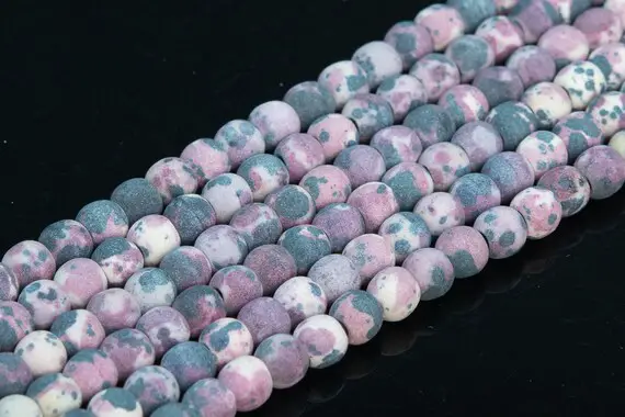 4mm Matte Purple Rain Flower Jade Beads Grade Aaa Apple Loose Beads 15" / 7.5" Bulk Lot Options (110068)